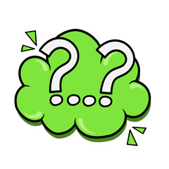 Green Cloud with Question and Exclamation Marks