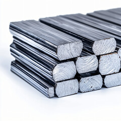 Steel rods manufacturing process industrial facility product photography controlled environment close-up view industrial strength