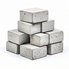 Concrete block stacking action construction site image industrial environment close-up view building concept