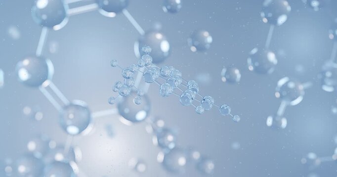 Imiquimod rotating 3D model of antiviral drug, seamless looped video

