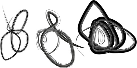 Abstract Black and White Brush Strokes with Chaotic Energy Expression