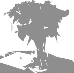 Flowers in Vase Silhouette