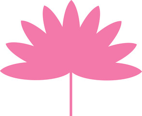Pink lotus flower silhouette on white background vector