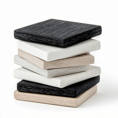 Contemporary stacked coasters modern home product photography minimalist design close-up interior aesthetics