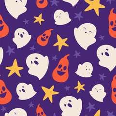 Purple seamless pattern for Halloween