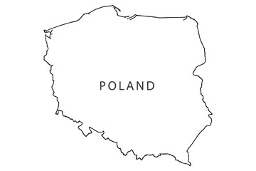 Vector art of outline map of poland, showcasing the countrys geographical borders and shape