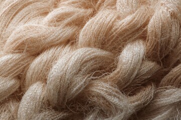 Obraz premium Detailed close-up of finely woven natural silk fibers, highlighting the intricate texture and craftsmanship.