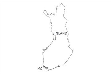 Vector art of finland map outline, showcasing the countrys geographical shape and borders