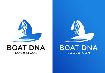 boat technology logo icon design vector