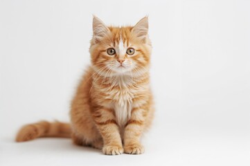 Obraz premium Small ginger feline staring directly at the lens