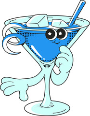 Blue Cocktail Mascot