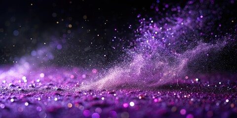 Iridescent purple dust settles on a dark surface , pigment, iridescent,  pigment, iridescent