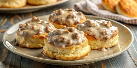 Flaky, buttery biscuits covered in a rich