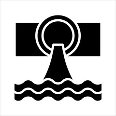 waste water Icon. Symbol isolated white background. vector illustration. color editable.