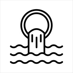 waste water Icon. Symbol isolated white background. vector illustration. color editable.