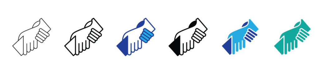 Hand shake logo icon. Business agreement handshake icon in different style vector illustration. Two Hands Make a Deal.