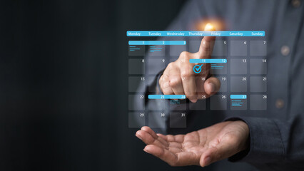 Smart Scheduling with Holographic Calendar Interface and Checkmark