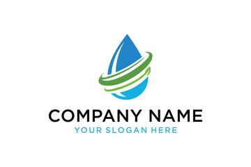Water drop Logo vector. Droplet eco natural aqua blue green icon