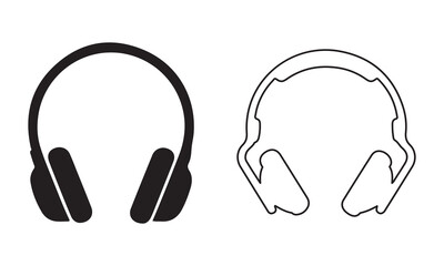 Headphone silhouette icon vector
