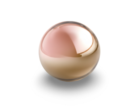 Translucent sphere with a pink and beige gradient a smooth glass orb isolated on white for product visualization transparent background