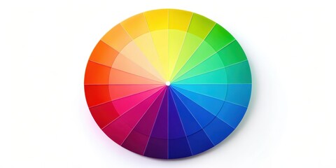 Color wheel with seven primary colors on a white background , undertones, hues,  undertones, hues, saturation, color theory