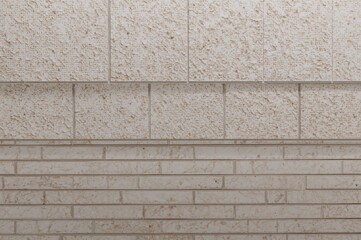 Fototapeta premium Patterned wall with white subway tiles