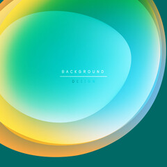 Abstract vibrant layers create smooth gradients. Teal, yellow, blue hues blend seamlessly. Modern design element for backgrounds.