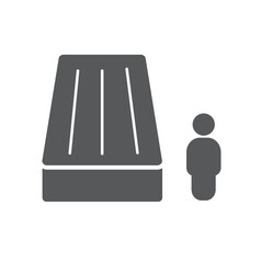 Mattress for one person, icon, vector.