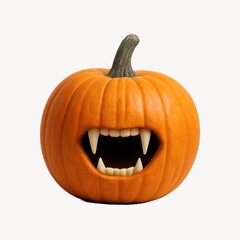 Fototapeta premium Halloween pumpkin with fangs