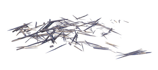 Wood debris isolated transparent background 3d rendering
