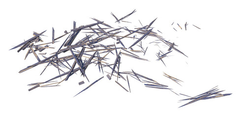 Wood debris isolated transparent background 3d rendering
