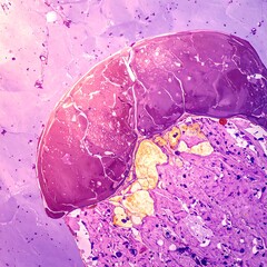 Abstract tissue sample, vibrant hues