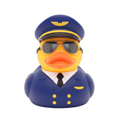 Pilot rubber duck toy with sunglasses