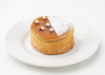 Gourmet Sweet Pastry with Chocolate and Powdered Sugar