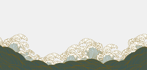 波　海のイラスト背景
