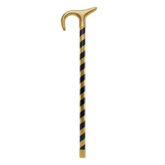 Fancy gold walking cane with stripes