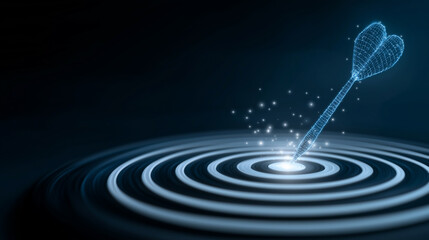 Fototapeta premium Dart Target Icon Representing Business Goals Strategy Success Planning Performance Measurement Marketing Objectives and Achievement of Digital Vision.