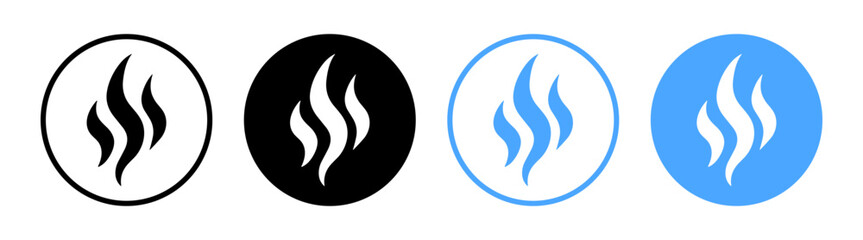 Smoke steam icon vector logo set on transparent background