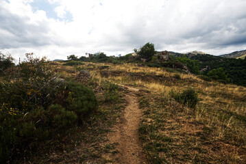 Tour de Carlit hiking trail in Pyrenees mountains in France