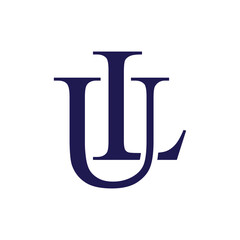 logo design vector initial letter ul with serif font for legal company	
