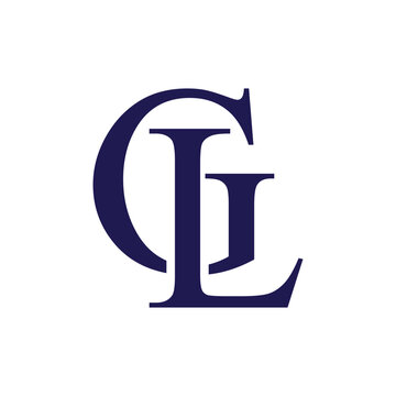 logo design vector initial letter gl with serif font for legal company
