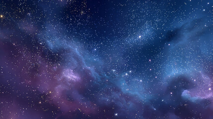 Fototapeta premium starry night sky, deep blue and purple tones, countless sparkling stars