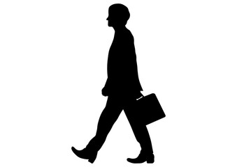 歩くビジネスマンのシルエット1