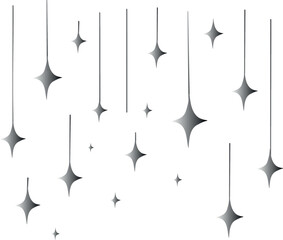 Falling Star Ornaments Monochrome