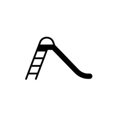 Simple Black Icon of a Playground Slide.