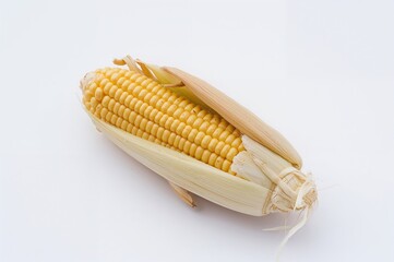 Corn isolated on a plain white backdrop