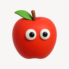 Cute apple with cartoon eyes.