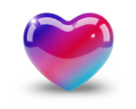 Glossy heart with a vibrant gradient a symbol of love and affection perfect for Valentines Day designs