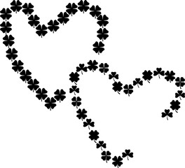 Heart of Shamrocks Clover Isolated Vector 