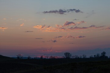 Evening scene featuring a beautiful sky as the background